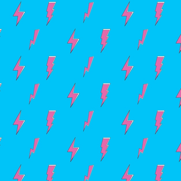 Pattern in the style of the 80s Lightning Pink on blue