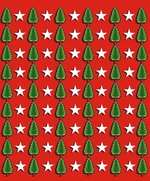 pattern tree christmas with star