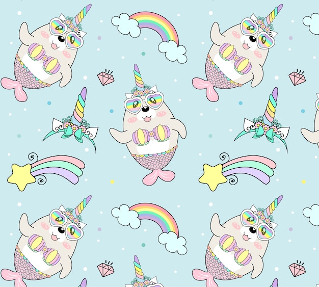 Pattern unicorn sea lion