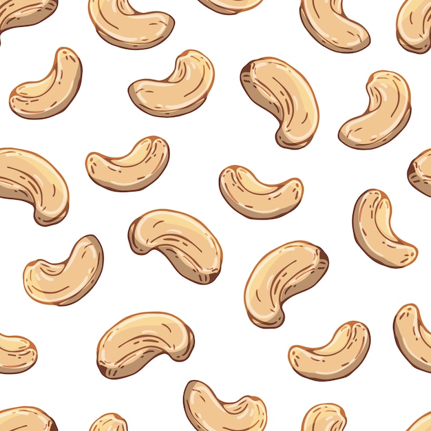 Pattern of vector illustrations on the nuts theme