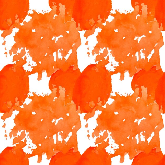 Pattern Watercolor orange brush strokes. Abstract wet spots. Large drops of prasky from the brush.