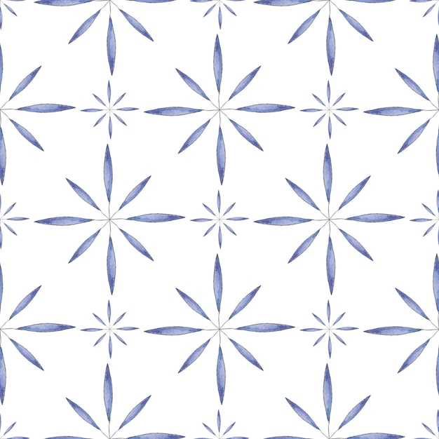 Pattern of watercolor snowflakes drawn by hand For the design of clothes fabrics textiles covers