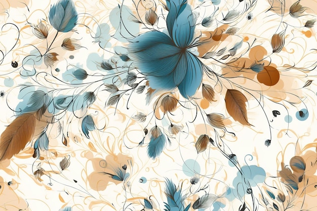 Pattern Watercolor vector art painting illustration flower pattern textile ornamental ornate