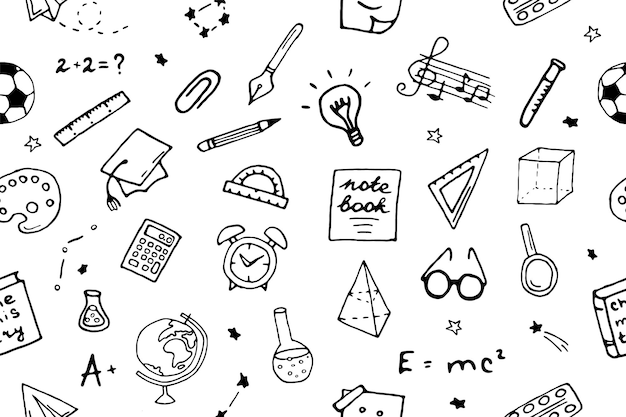 Pattern of welcome back to school Hand drawn ddodles