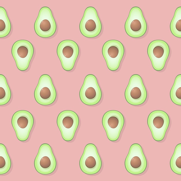 A pattern with avocado on a pink background for the design.