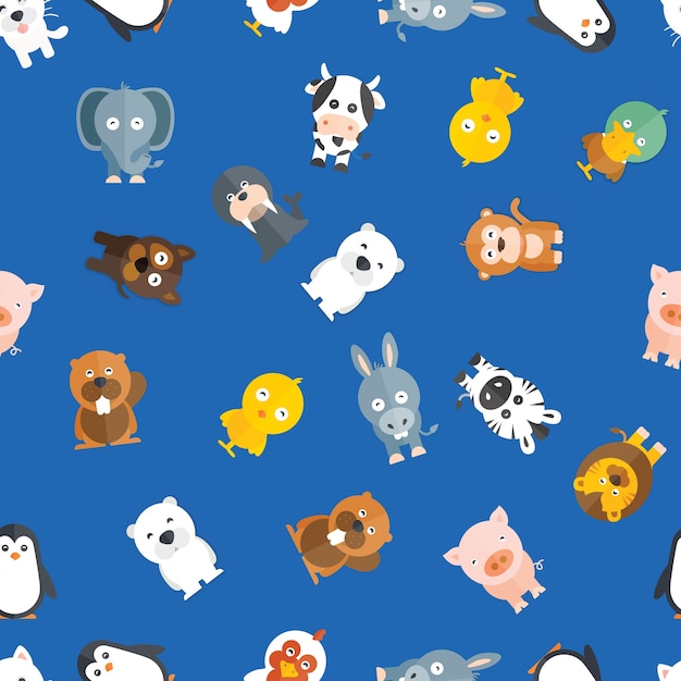 Pattern with baby animals