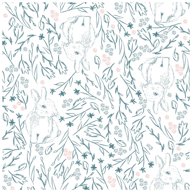 Vector a pattern with a bird and flowers on it