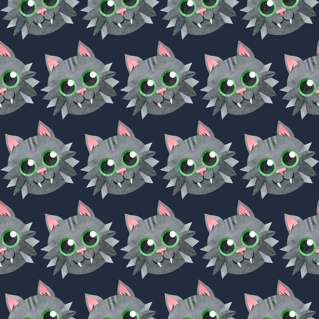 A pattern with a black vampire cat