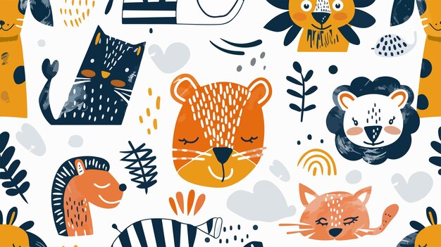 Vector a pattern with a cat and a cat on it