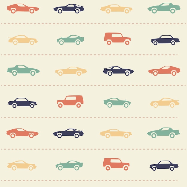 Pattern with classic car silhouette