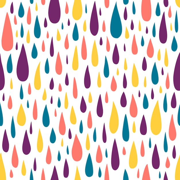 Vector pattern with colored drops on a white background