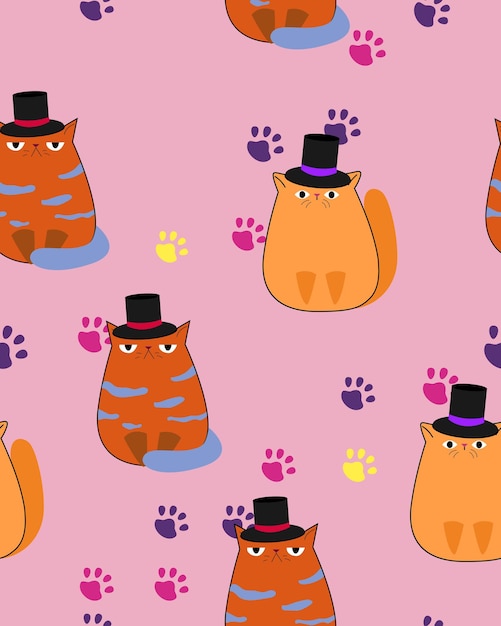 Pattern with cute cats