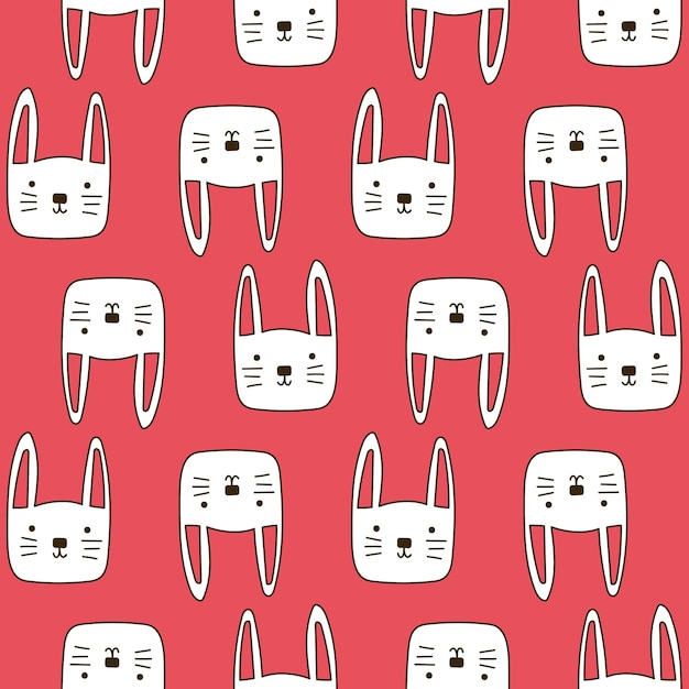 Pattern with a cute hare