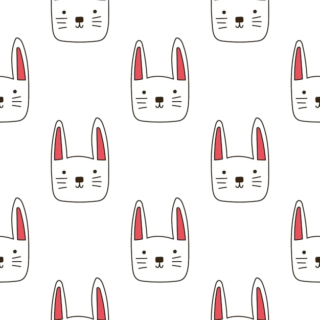 Pattern with a cute rabbit