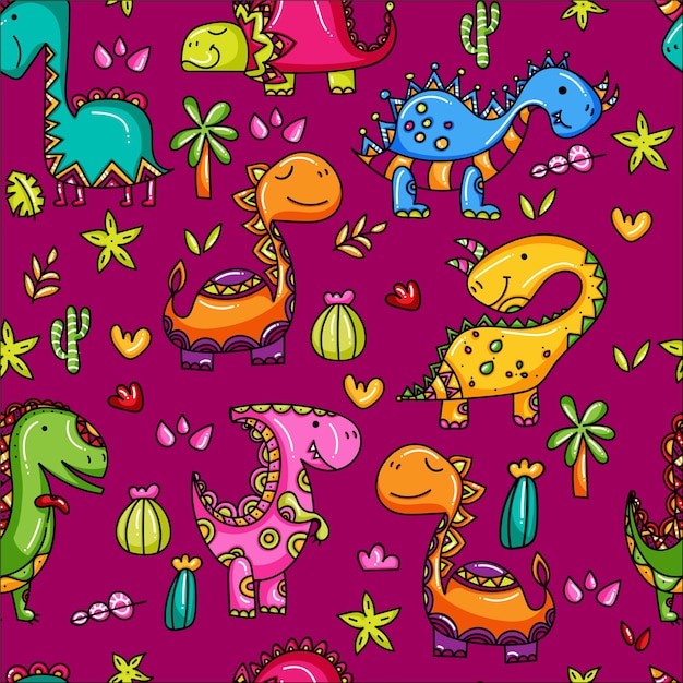 pattern with dinosaurs