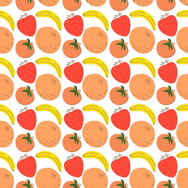 Pattern with element fruits Seamless pattern fruit flat design