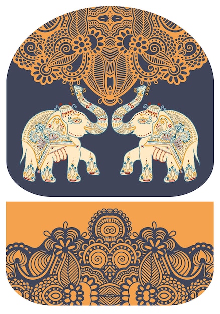 Pattern with elephant of purse money design you can print on fabric to do some sewing a wallet