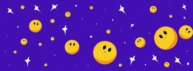 Pattern with emoji. Vector cartoon illustration