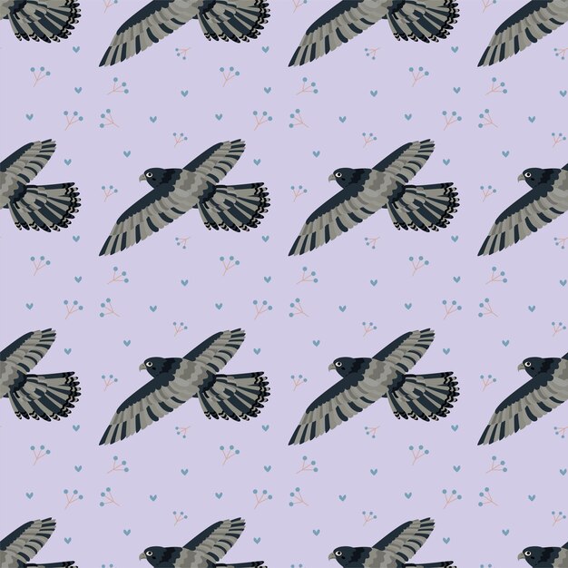 Vector pattern with falcon bird