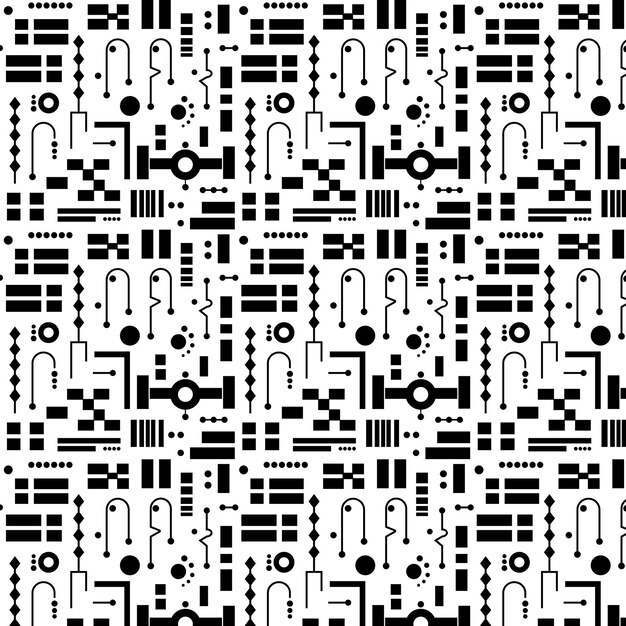 Pattern with graphic abstract lines dots geometric elements