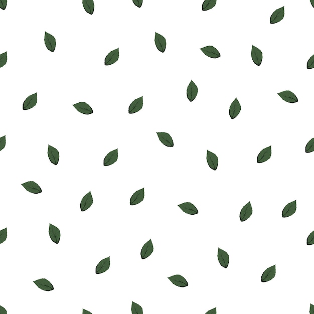 pattern with green leaves