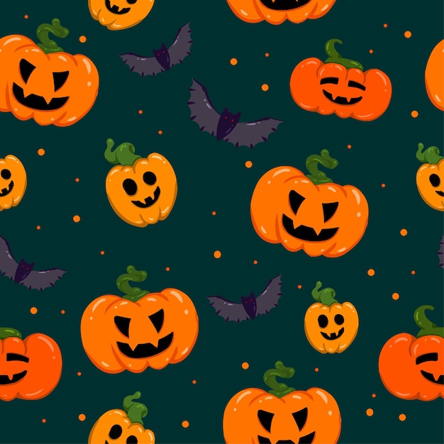 Pattern with Hallowen pumpkins