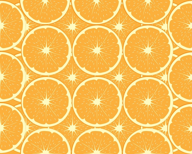 Pattern with juicy oranges in a cut