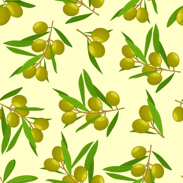 Pattern with olive branches