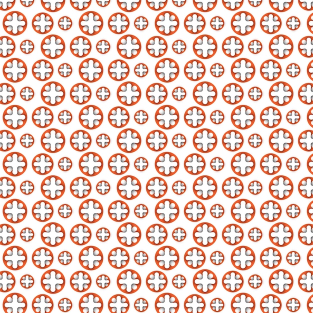 Pattern with orange circles and starlike shape