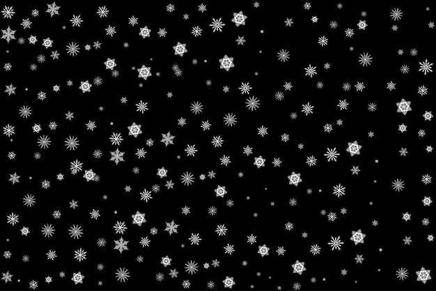 Pattern with snowflakes on a black background Christmas and New Year backdrop Winter overlay