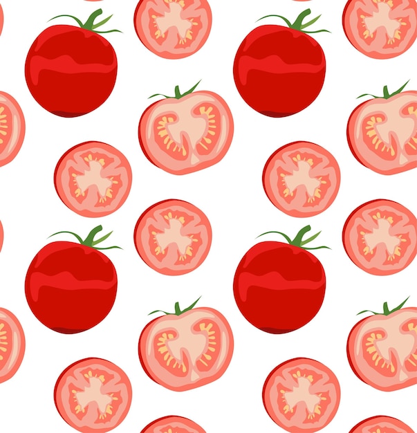 Pattern with tomatoes Seamless pattern in vector Suitable for print social networks and websites