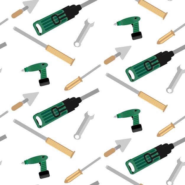 Pattern with tools for construction Industry instrument equipment electric vector illustration