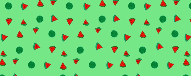 pattern with watermelon hand drawing vvector background