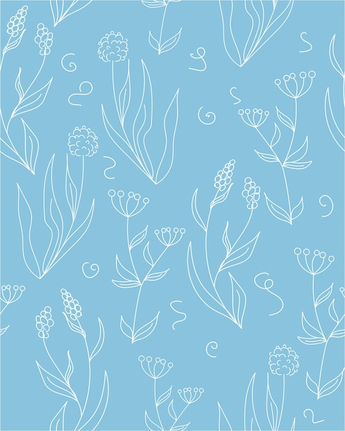 Pattern with white delicat floral Vector Botanica