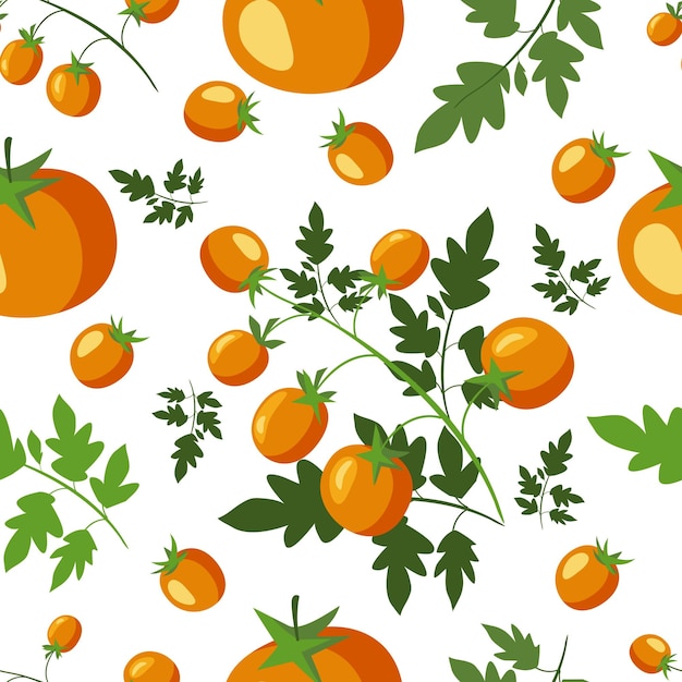 pattern with yellow tomatoes vector illustration