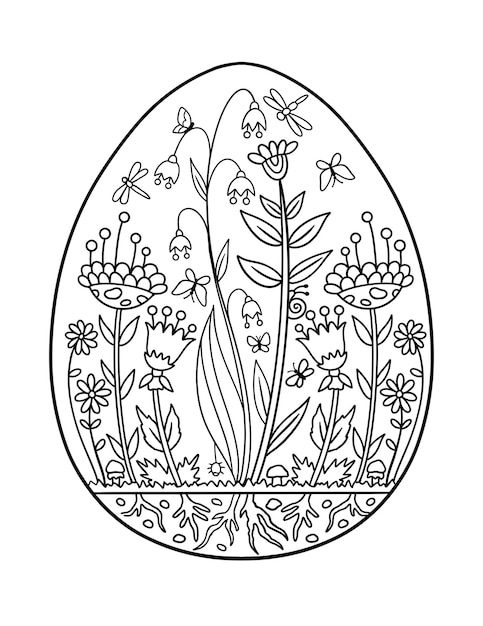 Patterned Easter Egg Coloring Page