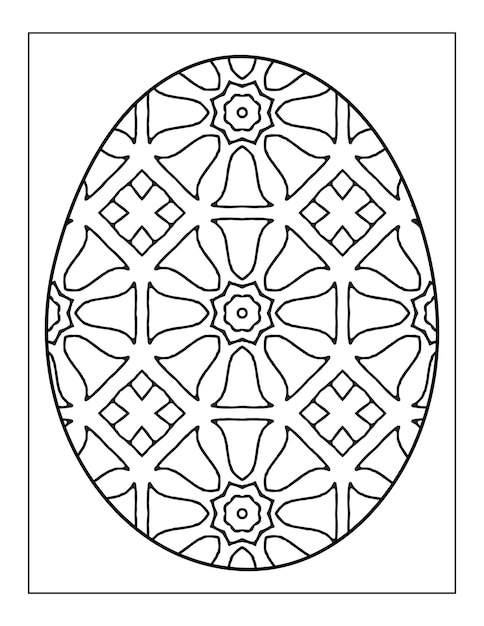 Patterned Easter Egg vector coloring page