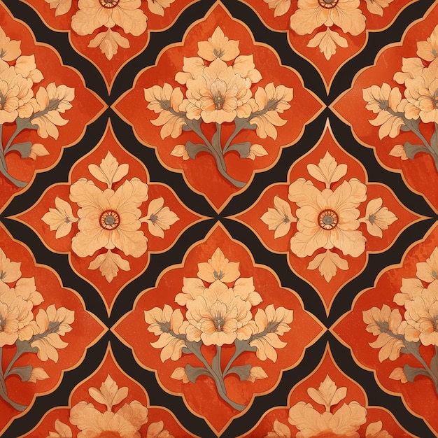 Patterns on traditional Thai silk fabric