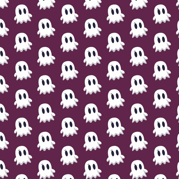 Vector patterns with cute ghosts