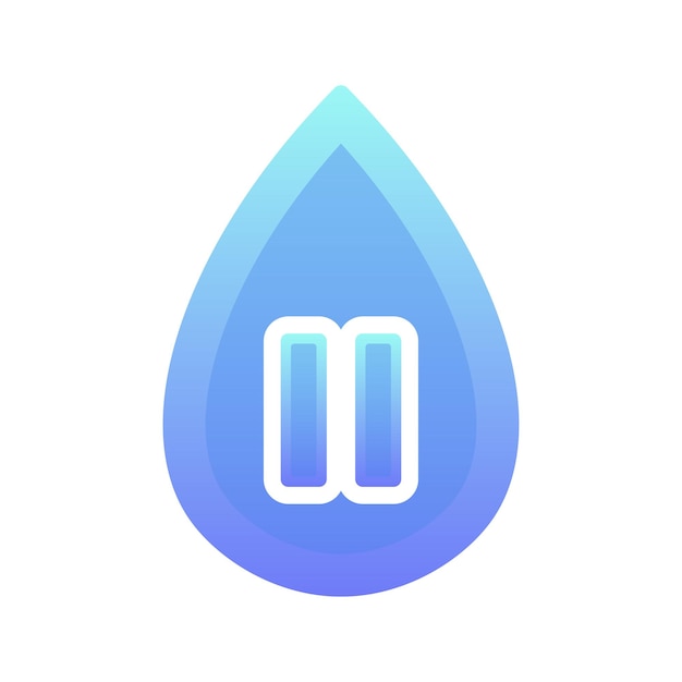 Pause water logo gradient design template icon