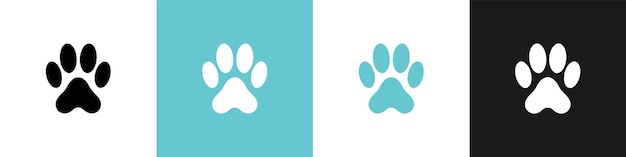 Paw icon vector illustration Dog or cat paw Dog or cat paw print flat icon for animal apps