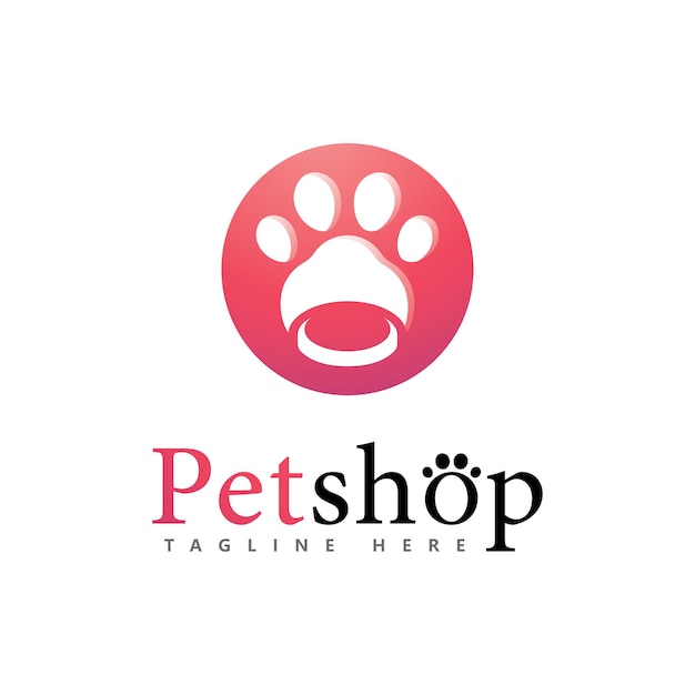 Paw Logo design vector illustration,for Pet shop logo