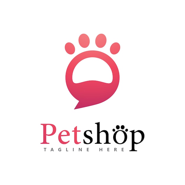 Paw Logo design vector illustration,for Pet shop logo