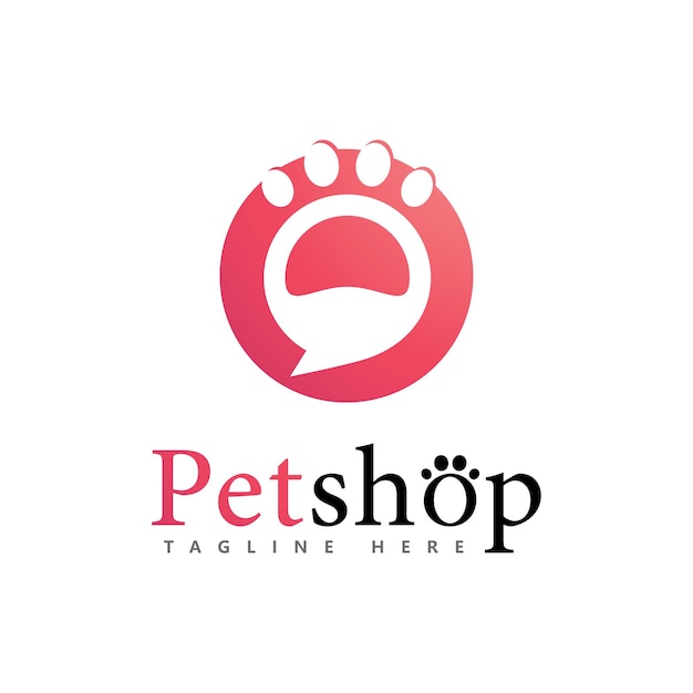 Paw Logo design vector illustration,for Pet shop logo