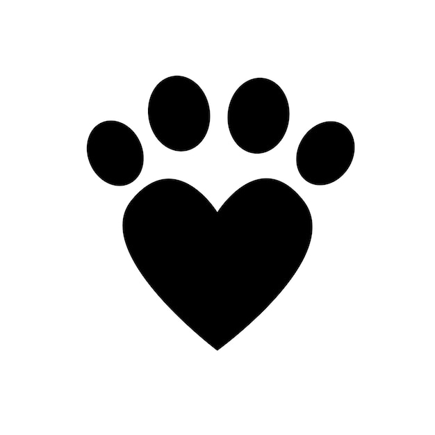 Paw Print Icons stock illustration Paw Love Vector