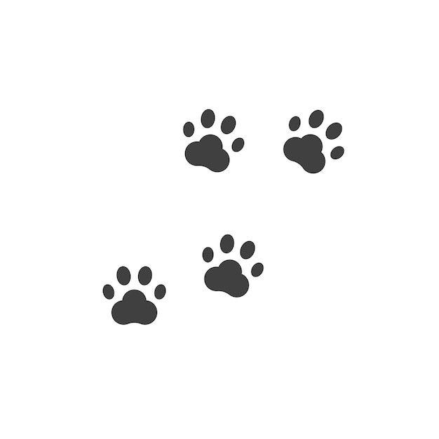 Paw prints or dog footprint isolated on white background