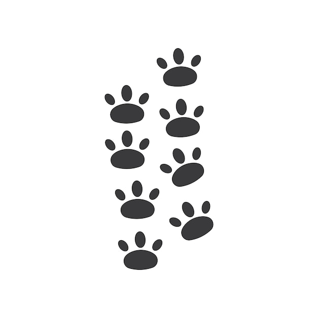 Paw vector icon of pet illustration design template