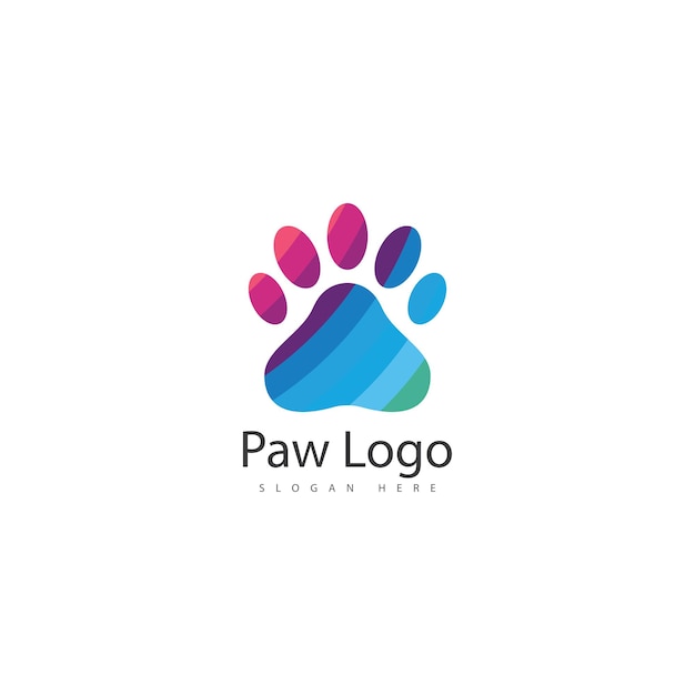 Paw vector logo design template