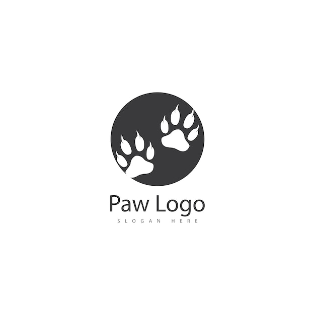 Paw vector logo design template