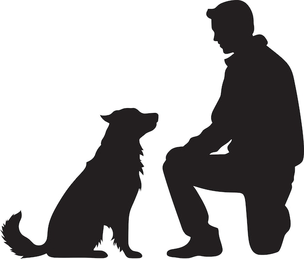 Pawfectly Paired Vector Graphics for Dog and Human Connection Woof Worthy Iconic Black Logo for Dog